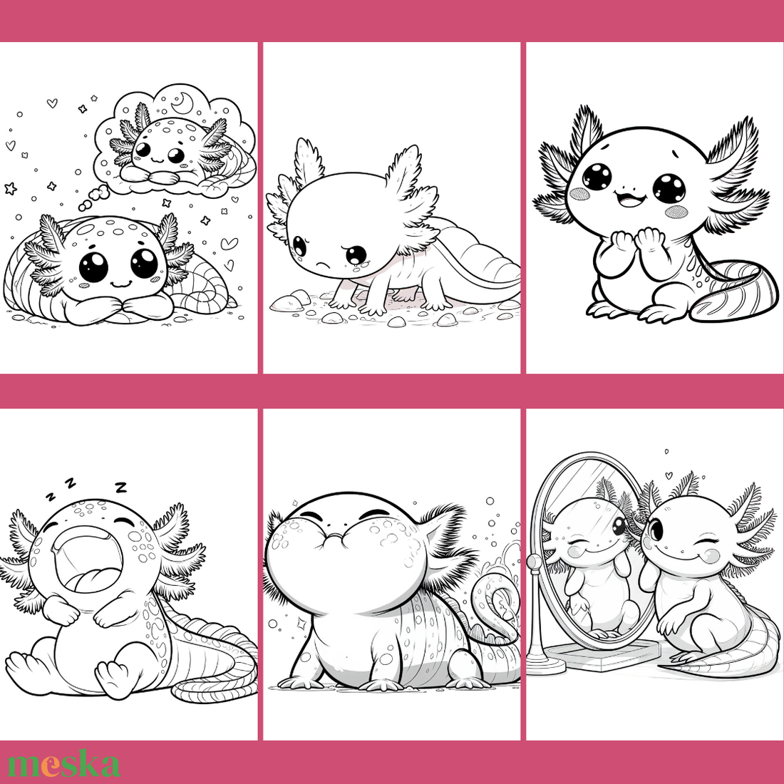 25 oldal - Az axolotl színeződ - otthon & életmód - papír, írószer - színező - Meska.hu
