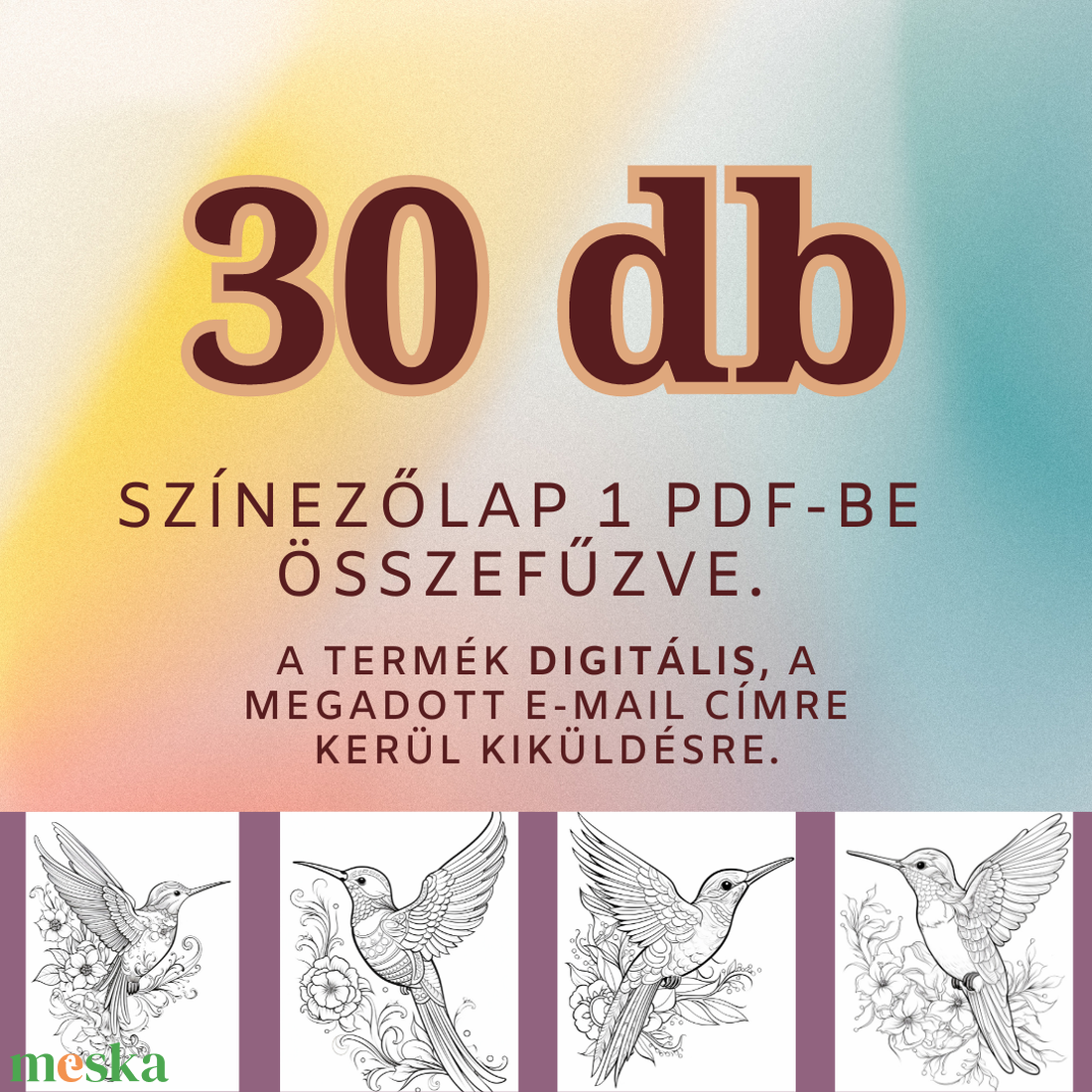 30 oldal - A kolibris színeződ - otthon & életmód - papír, írószer - színező - Meska.hu
