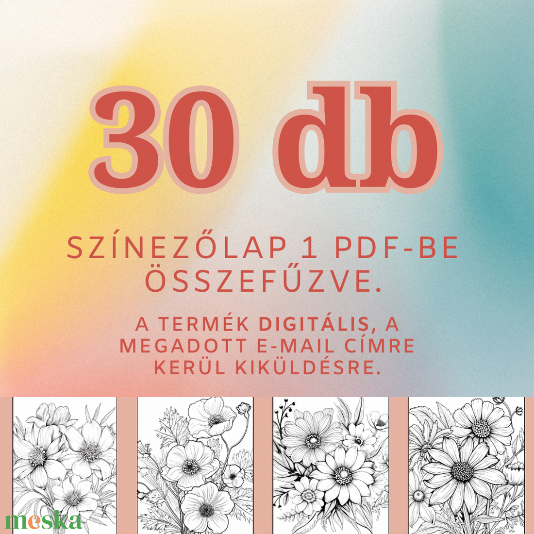 30 oldal - A vadvirágos színeződ /színező, színezap, kreativitás - otthon & életmód - papír, írószer - Meska.hu 30 oldal - A vadvirágos színeződ /színező, színezap, kreativitás - otthon & életmód - papír, írószer - Meska.hu
