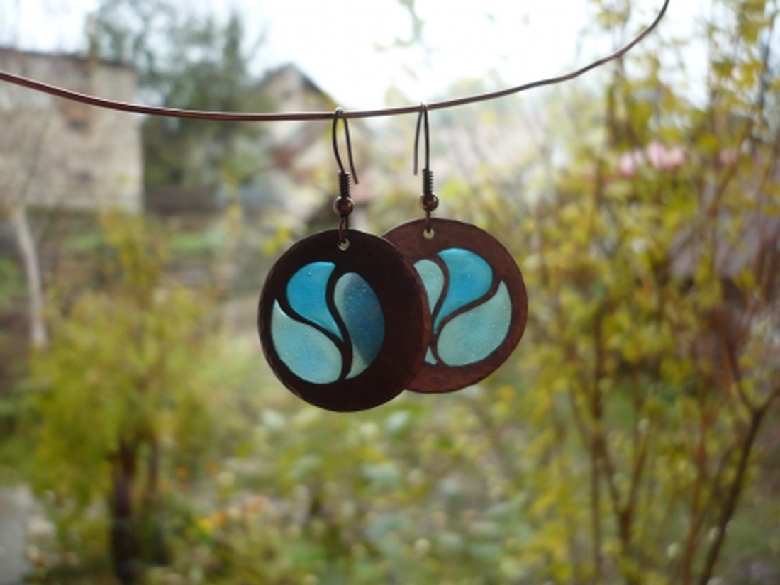 Türikizkék azsúrzománc fülbevaló Mihaliczne-nek -  - Meska.hu