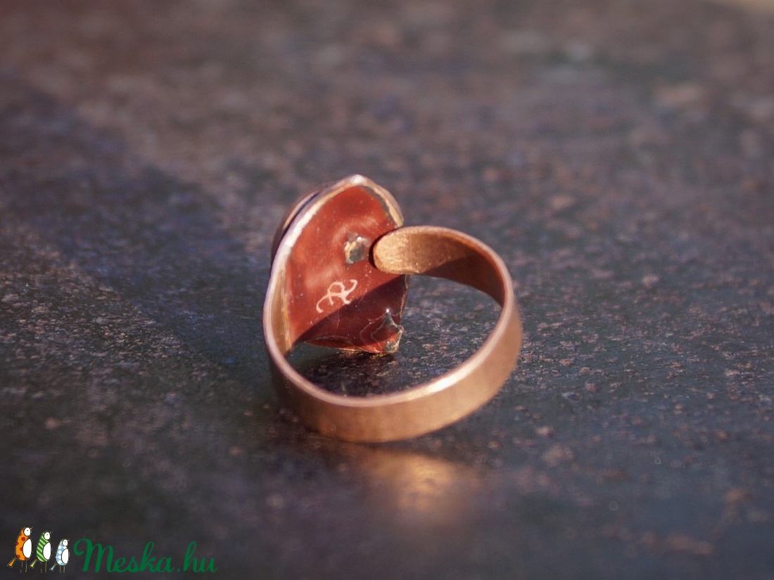 Csigás tűzzománc gyűrű, lila - ékszer - gyűrű - szoliter gyűrű - Meska.hu