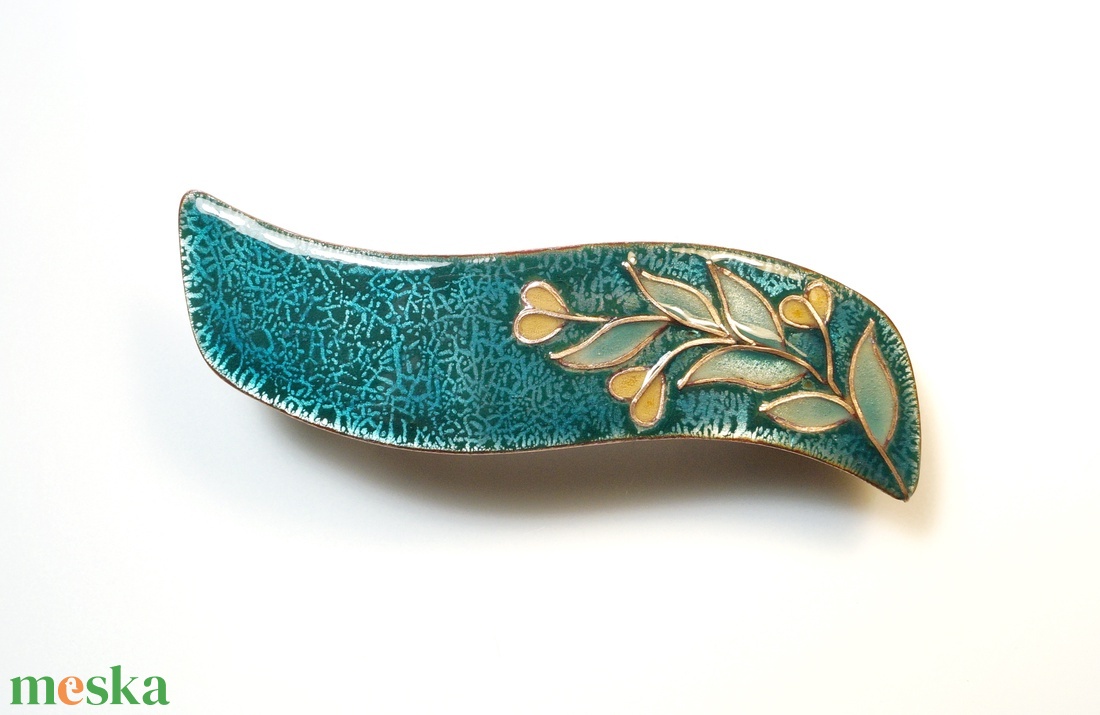 Türkiz, virágszálas hajcsat Epszi számára - ruha & divat - hajdísz & hajcsat - hajcsat & hajtű - Meska.hu