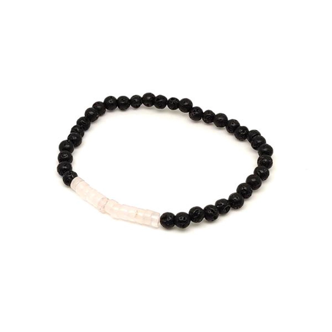 Bazalt rózsakvarc golyó korong karkötő 45 mm - ékszer - karkötő - ásványkarkötő - Meska.hu