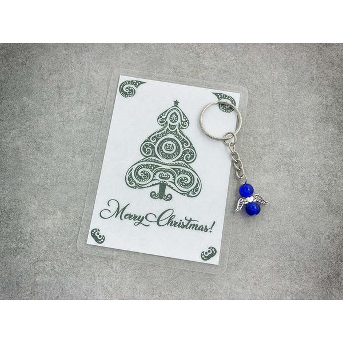 Merry Christmas sötétkék angyal medálos kulcstartó - táska & tok - kulcstartó & táskadísz - kulcstartó - Meska.hu