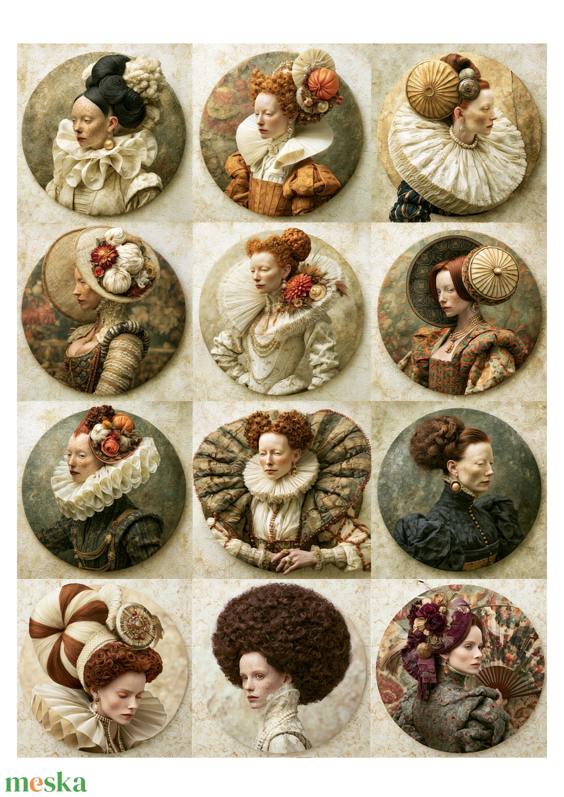 A4-es rizspapír Nobila Époque (A) � Serie de artă fantastică imprimată pe hârtie de orez - kellékek & szerszámok - papír - decoupage papír - Meska.hu