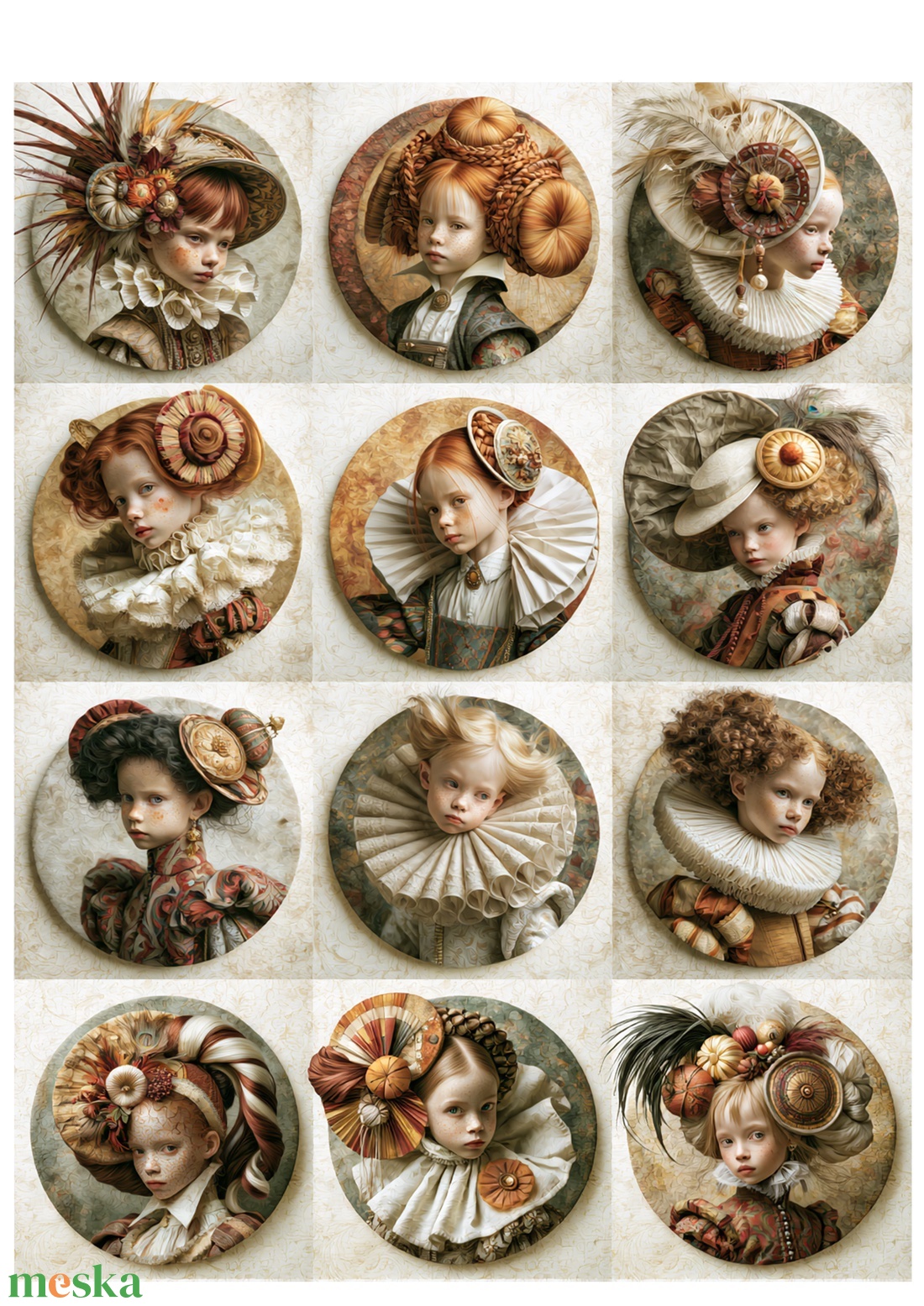  A4-es rizspapír A nemesi korszak gyermekei  �  Fantasy Rizspapír-decoupage, A4-es nyomtatott rizspapír - kellékek & szerszámok - papír - decoupage papír - Meska.hu