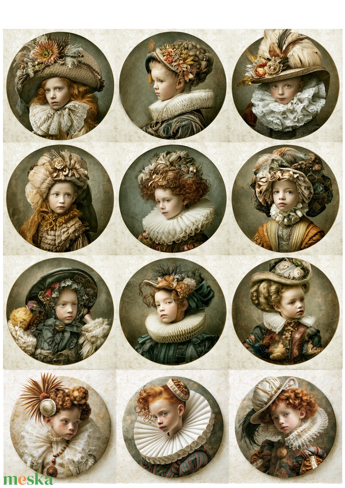  A4-es rizspapír A nemesi korszak gyermekei  �  Fantasy Rizspapír-decoupage, A4-es nyomtatott rizspapír - kellékek & szerszámok - papír - decoupage papír - Meska.hu