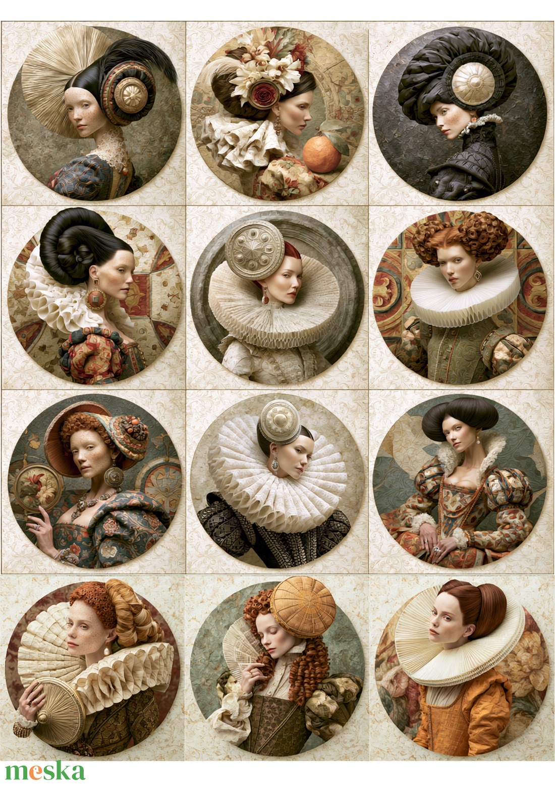A4-es rizspapír Nobila Époque (A) � Serie de artă fantastică imprimată pe hârtie de orez - kellékek & szerszámok - papír - decoupage papír - Meska.hu