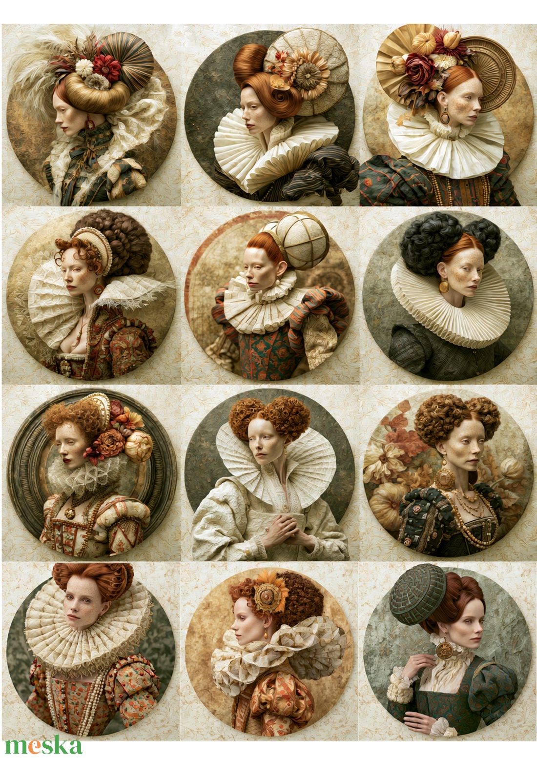 A4-es rizspapír Nobila Époque (A) � Serie de artă fantastică imprimată pe hârtie de orez - kellékek & szerszámok - papír - decoupage papír - Meska.hu