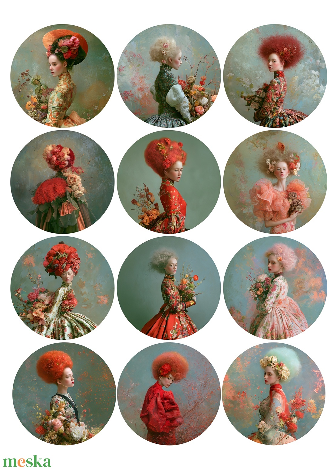 Portrete din Regatul Viselor (C) � Decupaj din hârtie de orez, hârtie de orez A4 imprimată - kellékek & szerszámok - papír - decoupage papír - Meska.hu