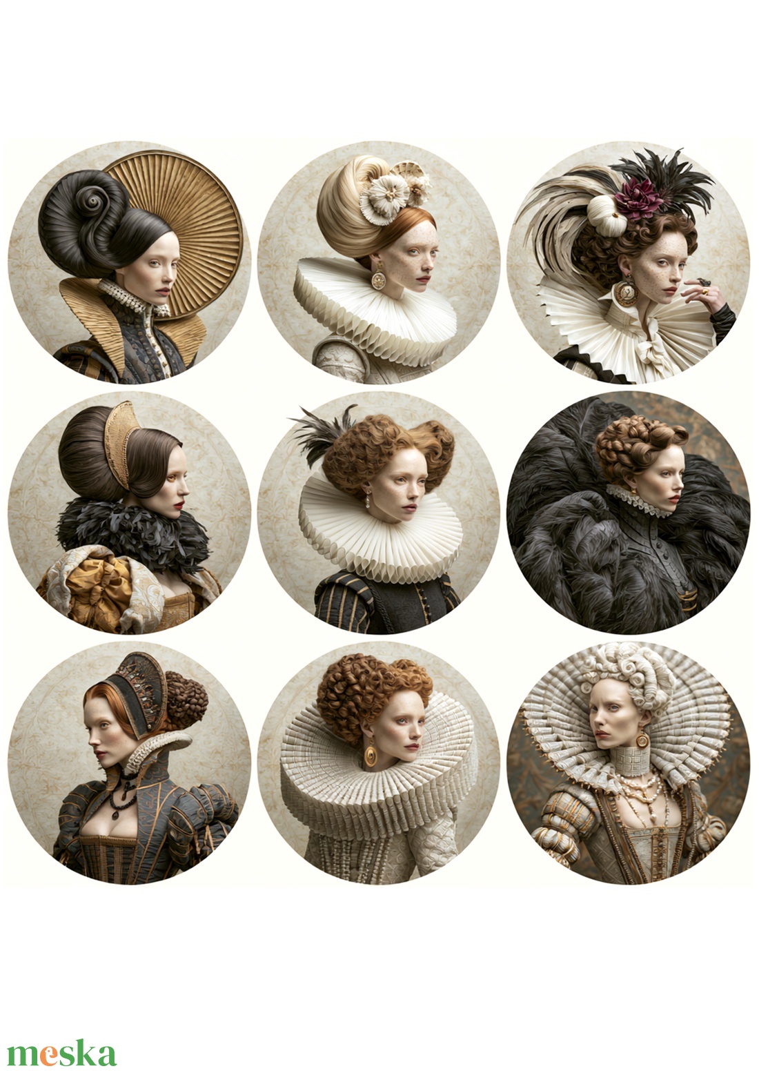 Portrete Belle Époque (G) � Hârtie de orez care înfățișează portrete Belle Époque, hârtie de orez pentru decoupage A4. - kellékek & szerszámok - papír - decoupage papír - Meska.hu