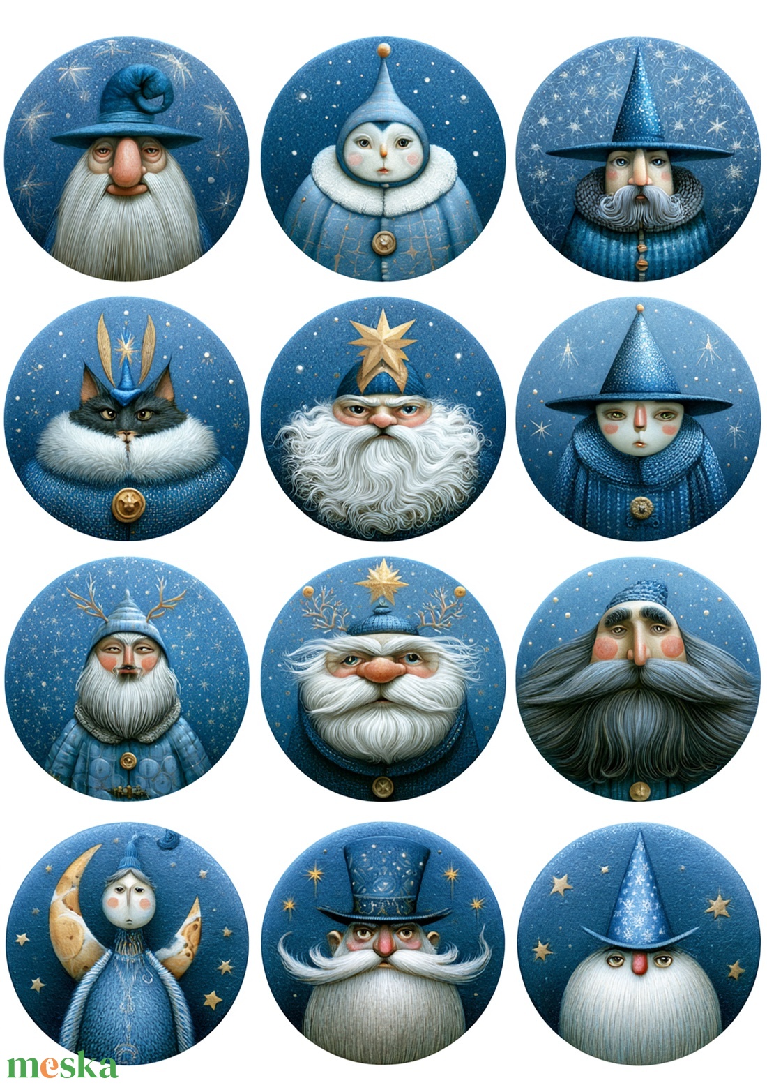 Blue Christmas (G) � Dekoratív rizspapír, A4-es rizspapír dekupázshoz - kellékek & szerszámok - papír - decoupage papír - Meska.hu