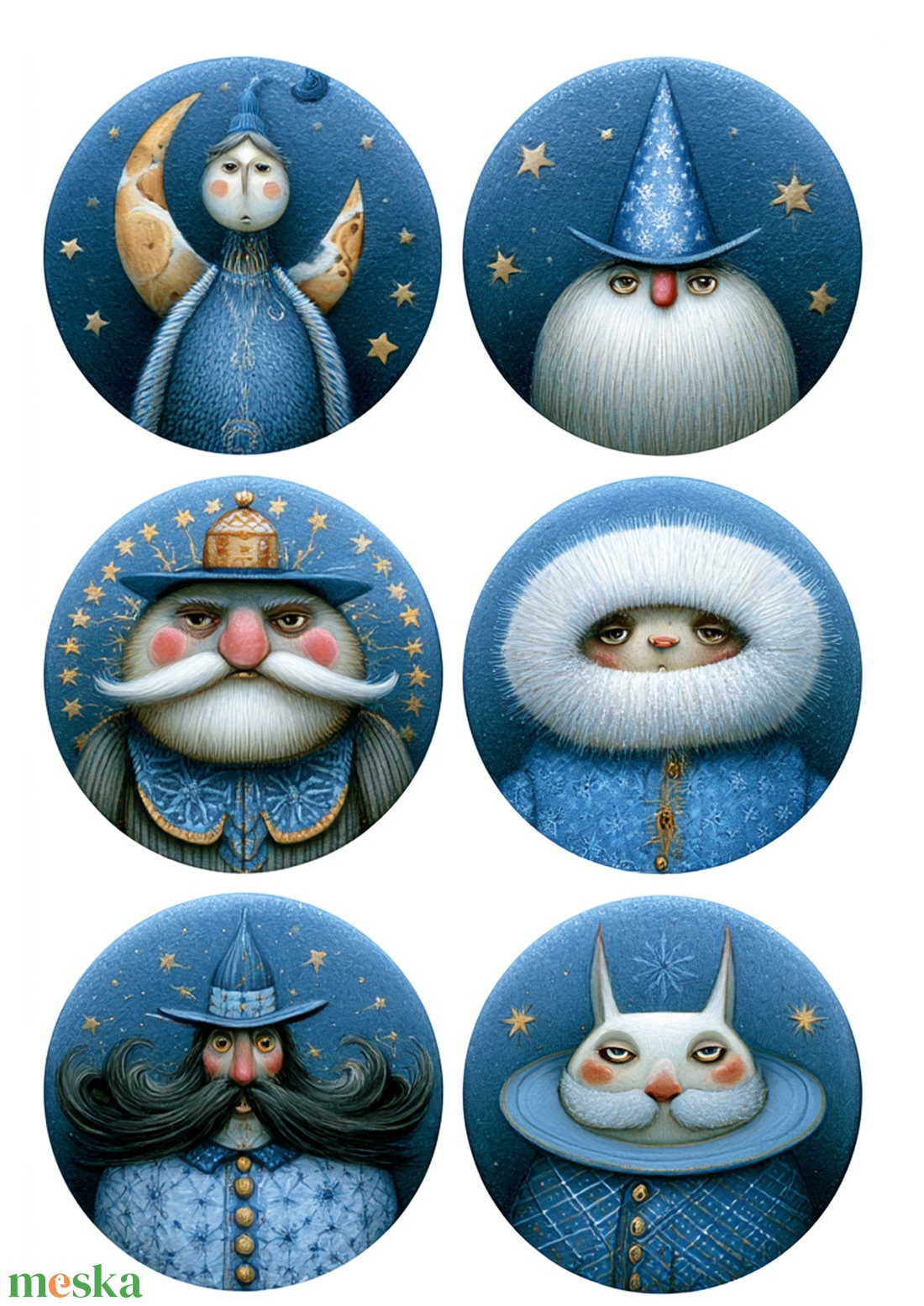 Blue Christmas (J) � Fantázia-rizspapír, művészi rizspapír, A4-es rizspapír dekupázshoz - kellékek & szerszámok - papír - decoupage papír - Meska.hu