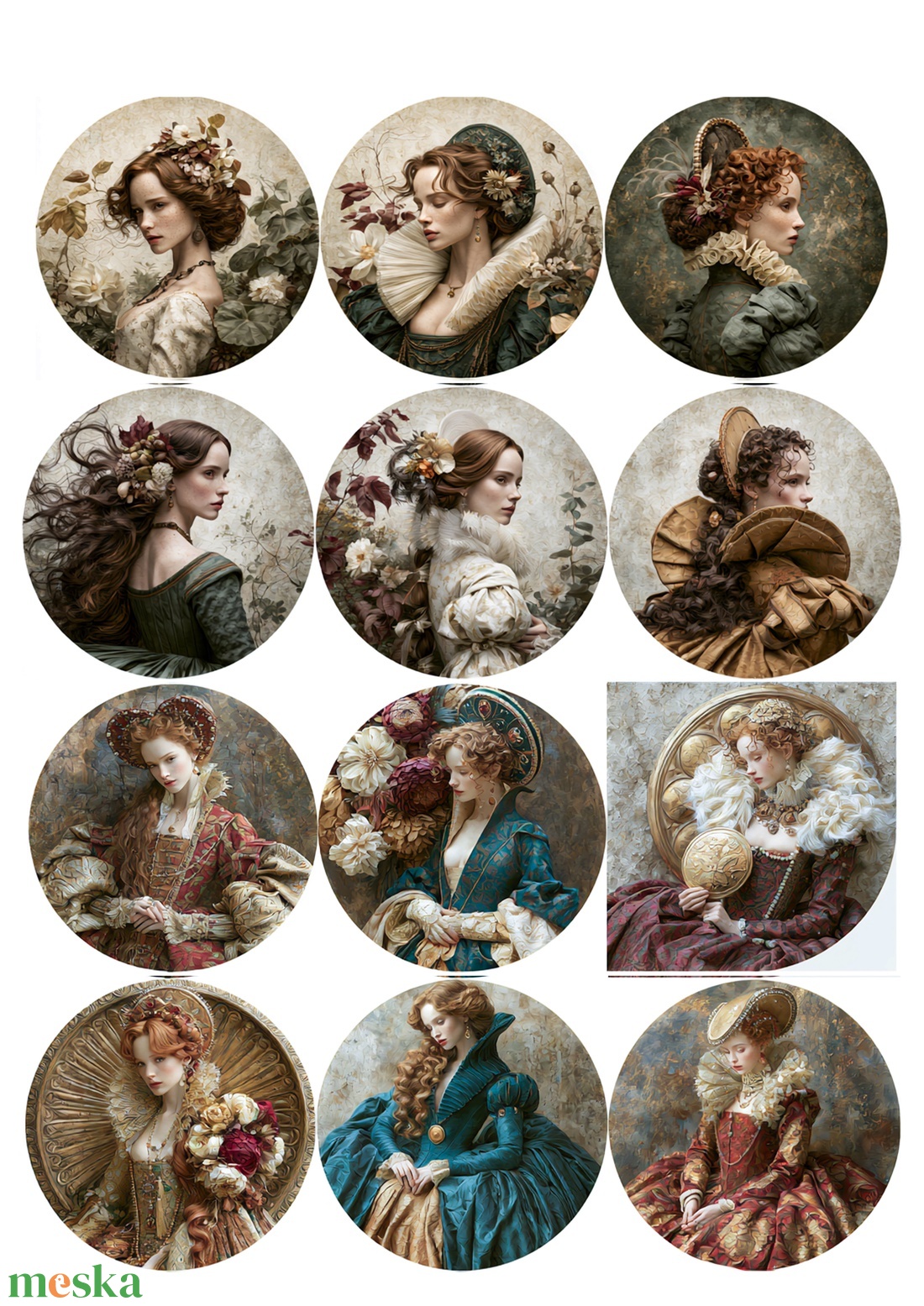 A4-es rizspapír Echoes from Royal Gardens (C) - fine art portrait rizspapír, A4-es dekupázs rizspapír - kellékek & szerszámok - papír - decoupage papír - Meska.hu