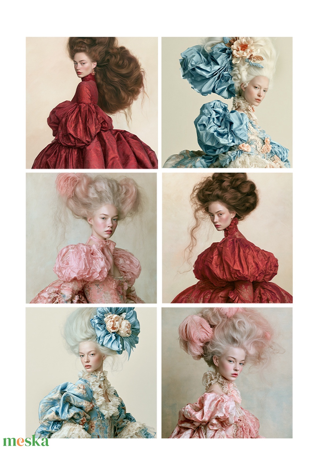 Silk and Petals (D) - Belle Époque női portré rizspapír, A4-es rizspapír - kellékek & szerszámok - papír - decoupage papír - Meska.hu