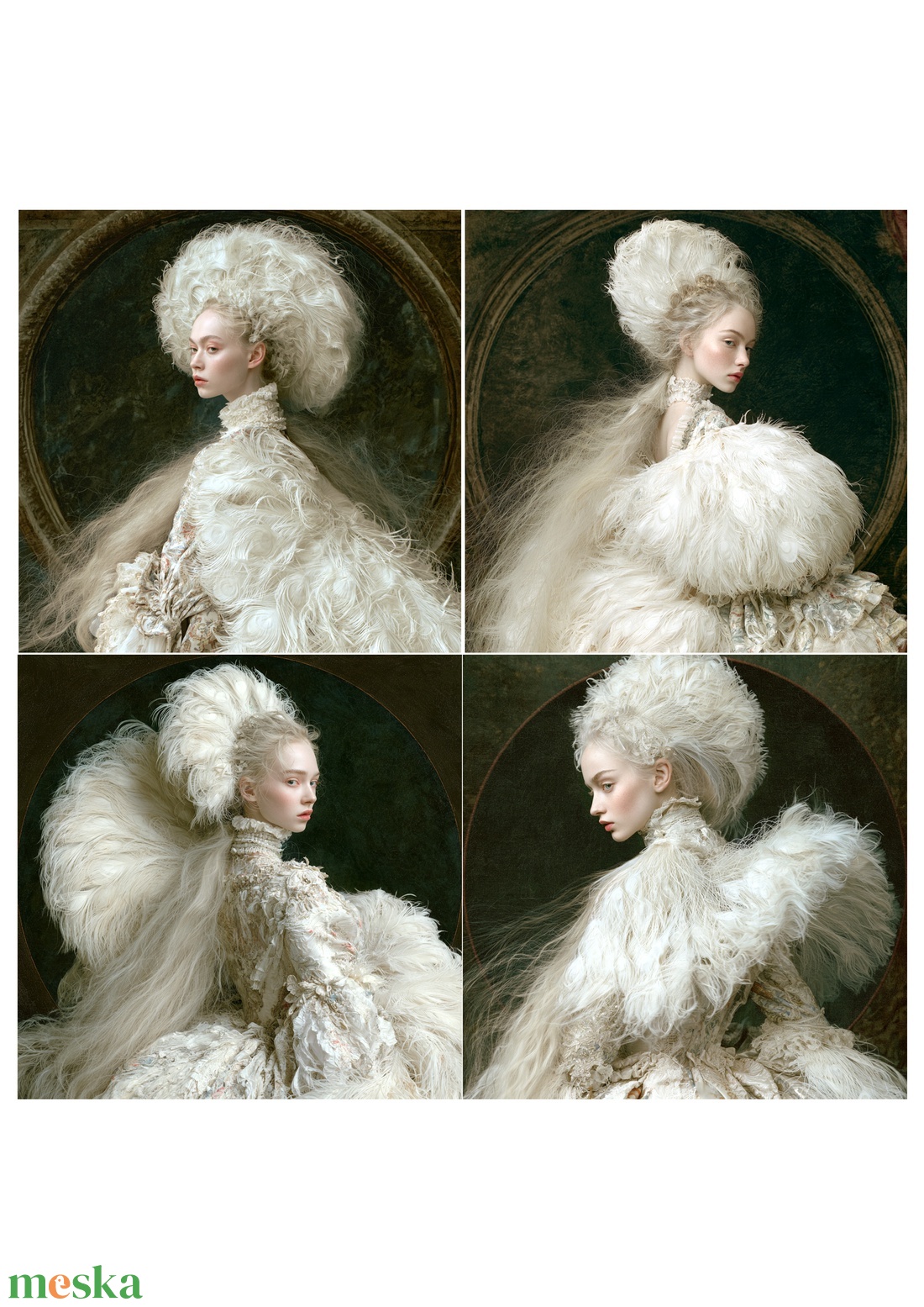 White Reverie (B) � Belle Époque női portré rizspapír, A4-es rizspapír - kellékek & szerszámok - papír - decoupage papír - Meska.hu