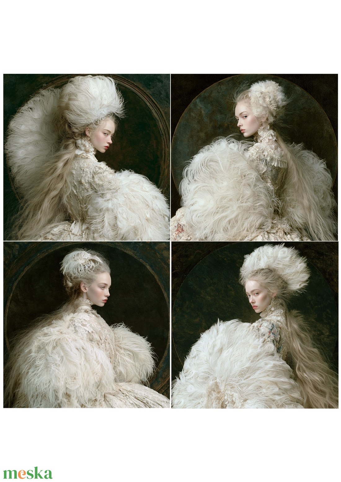 White Reverie (C) � Belle Époque női portré rizspapír, A4-es rizspapír - kellékek & szerszámok - papír - decoupage papír - Meska.hu