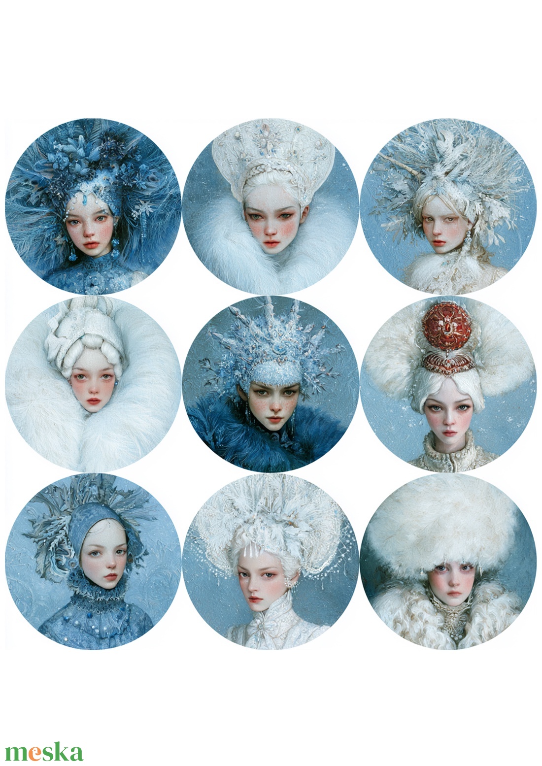 White Queens (J) � Fantázia-rizspapír, művészi rizspapír, A4-es rizspapír dekupázshoz - kellékek & szerszámok - papír - decoupage papír - Meska.hu