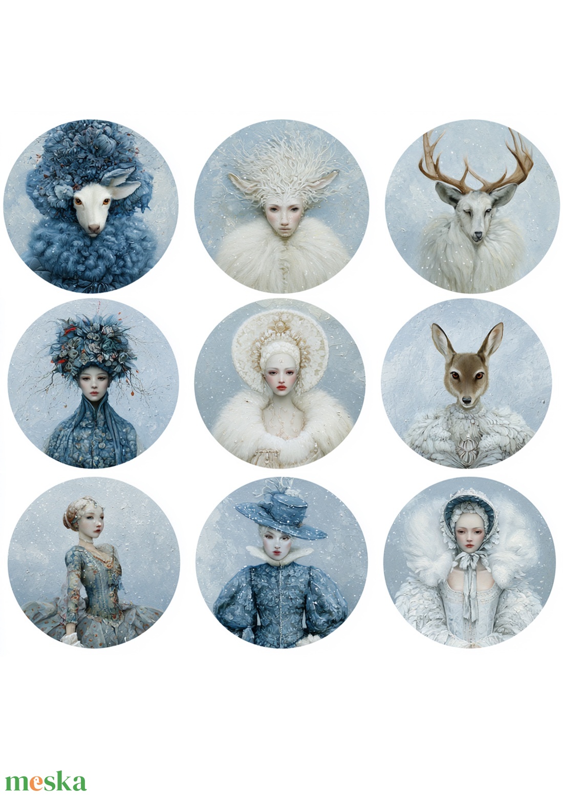 White Queens (K) � Fantázia-rizspapír, művészi rizspapír, A4-es rizspapír dekupázshoz - kellékek & szerszámok - papír - decoupage papír - Meska.hu
