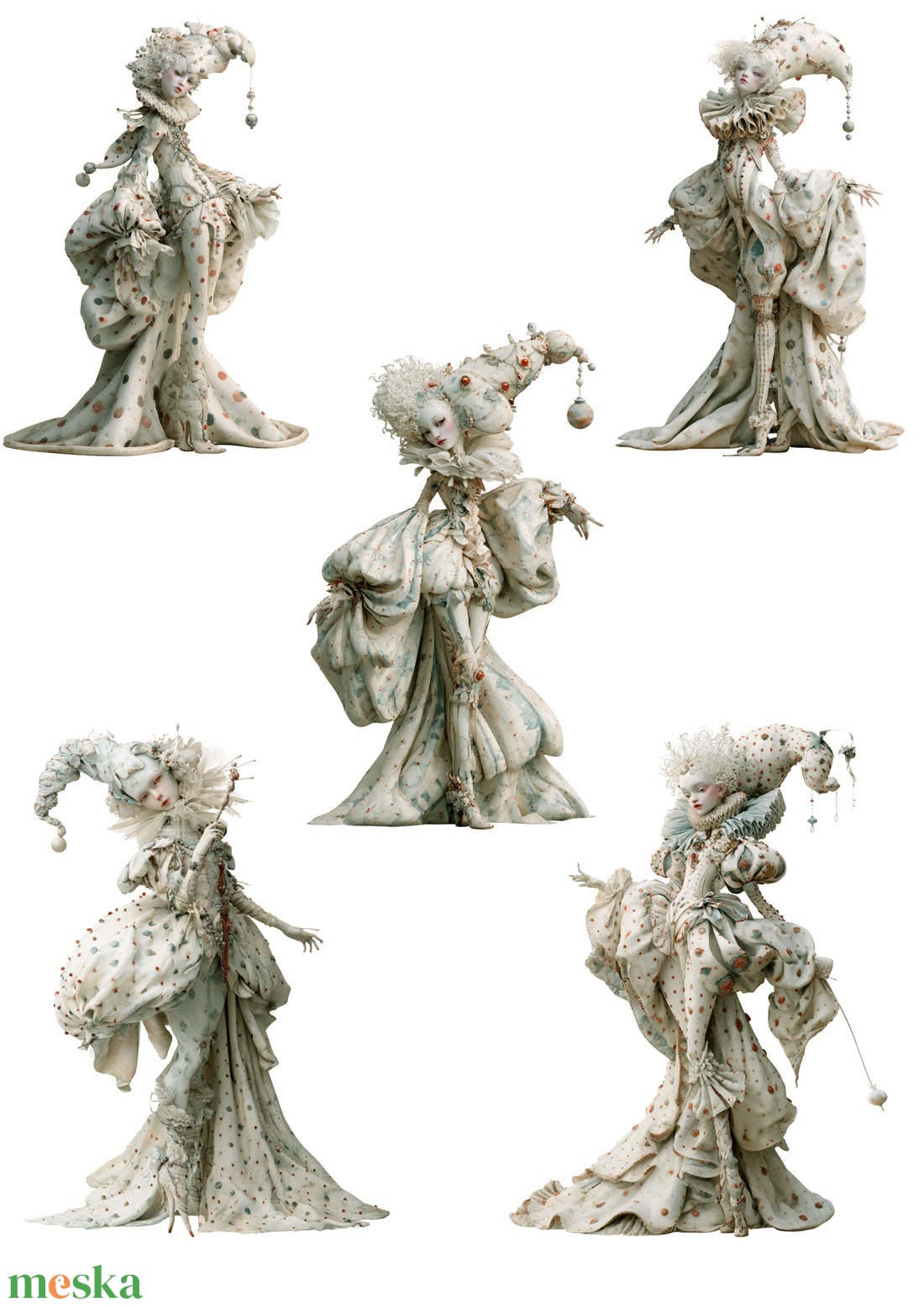 A Harlequin Court � Fantasy-figurák rizspapíron, A4-es decoupage rizspapír - kellékek & szerszámok - papír - decoupage papír - Meska.hu