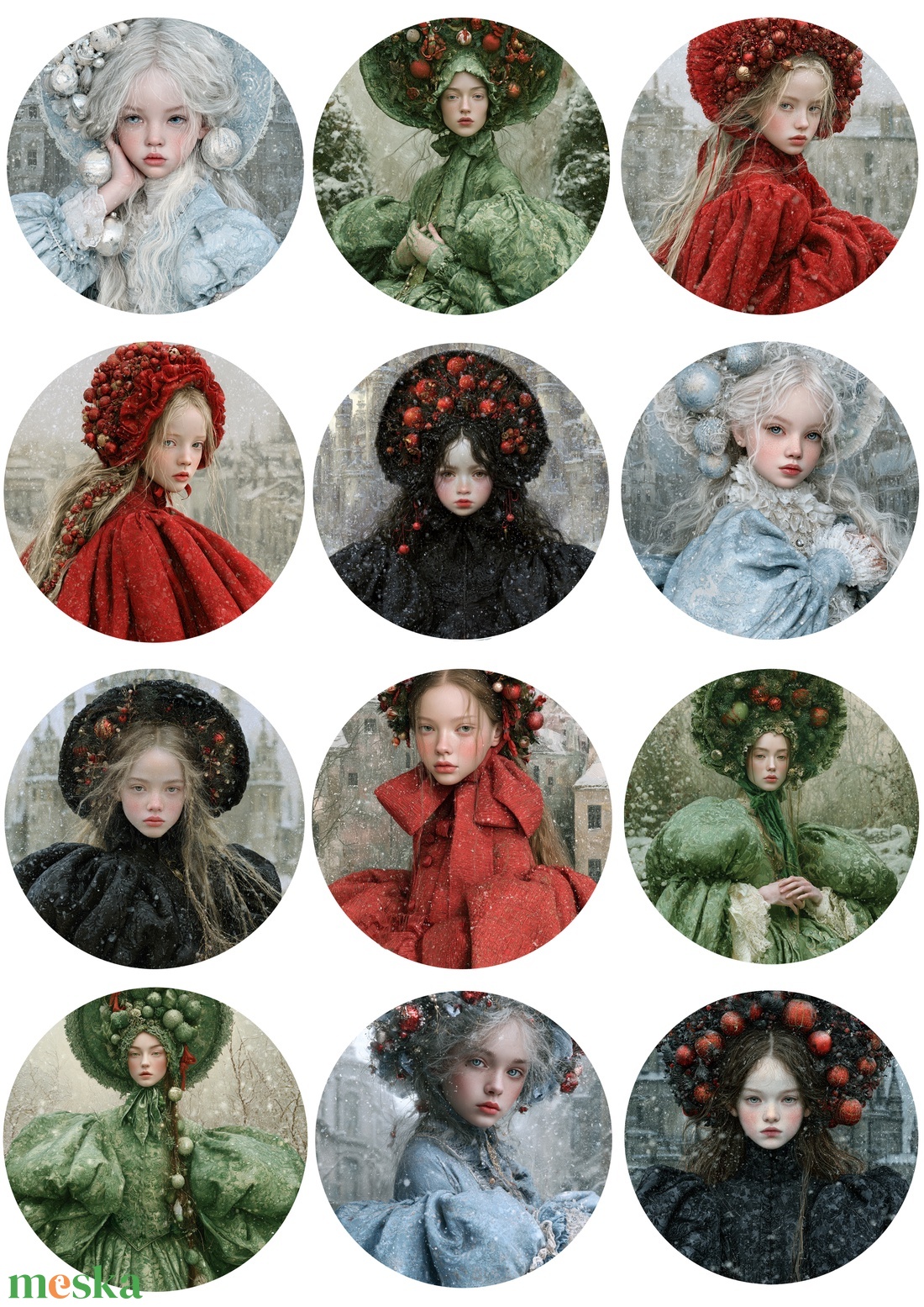 A4-es rizspapír  Hiver Elegant (A) � Fantasy-figurák rizspapíron, A4-es decoupage rizspapír - kellékek & szerszámok - papír - decoupage papír - Meska.hu
