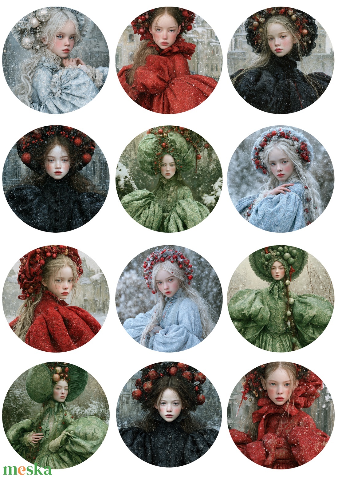A4-es rizspapír  Hiver Elegant (B) � Fantasy-figurák rizspapíron, A4-es decoupage rizspapír - kellékek & szerszámok - papír - decoupage papír - Meska.hu