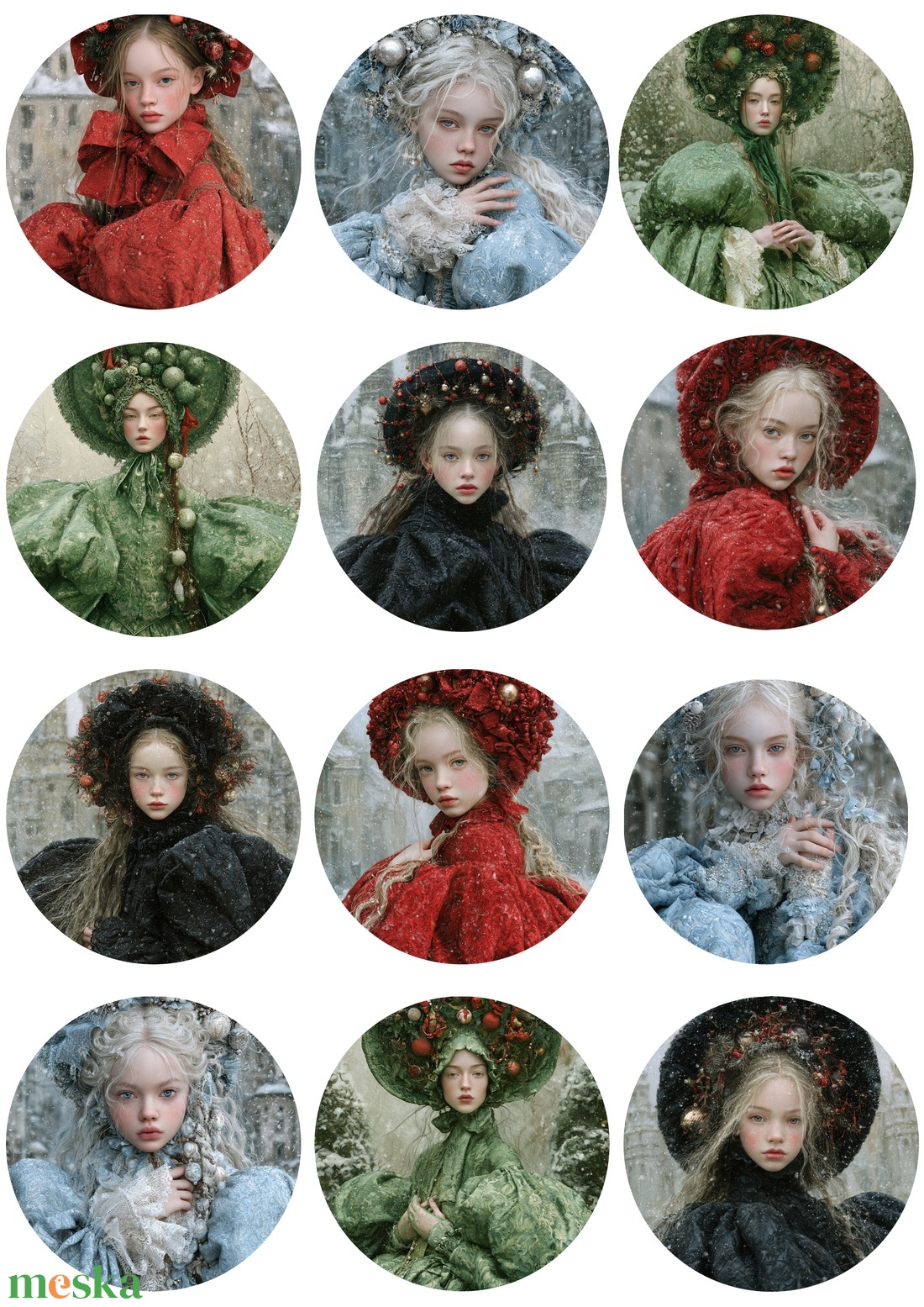 A4-es rizspapír  Hiver Elegant (C) � Fantasy-figurák rizspapíron, A4-es decoupage rizspapír - kellékek & szerszámok - papír - decoupage papír - Meska.hu