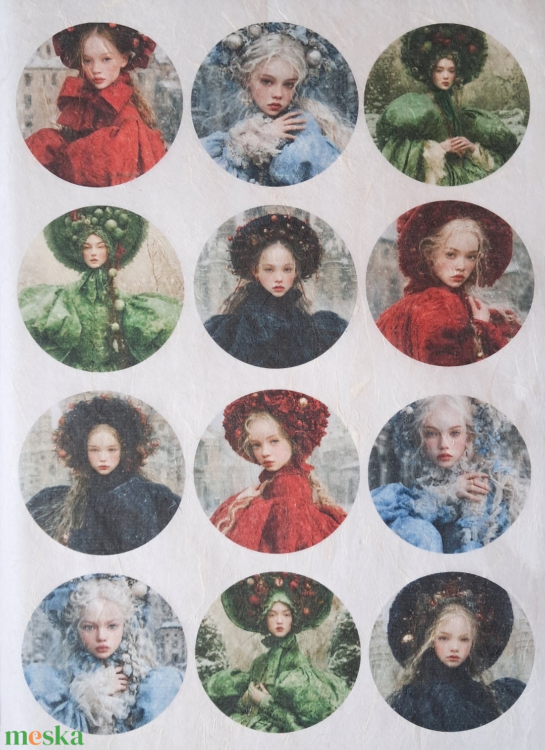 A4-es rizspapír  Hiver Elegant (C) � Fantasy-figurák rizspapíron, A4-es decoupage rizspapír - kellékek & szerszámok - papír - decoupage papír - Meska.hu