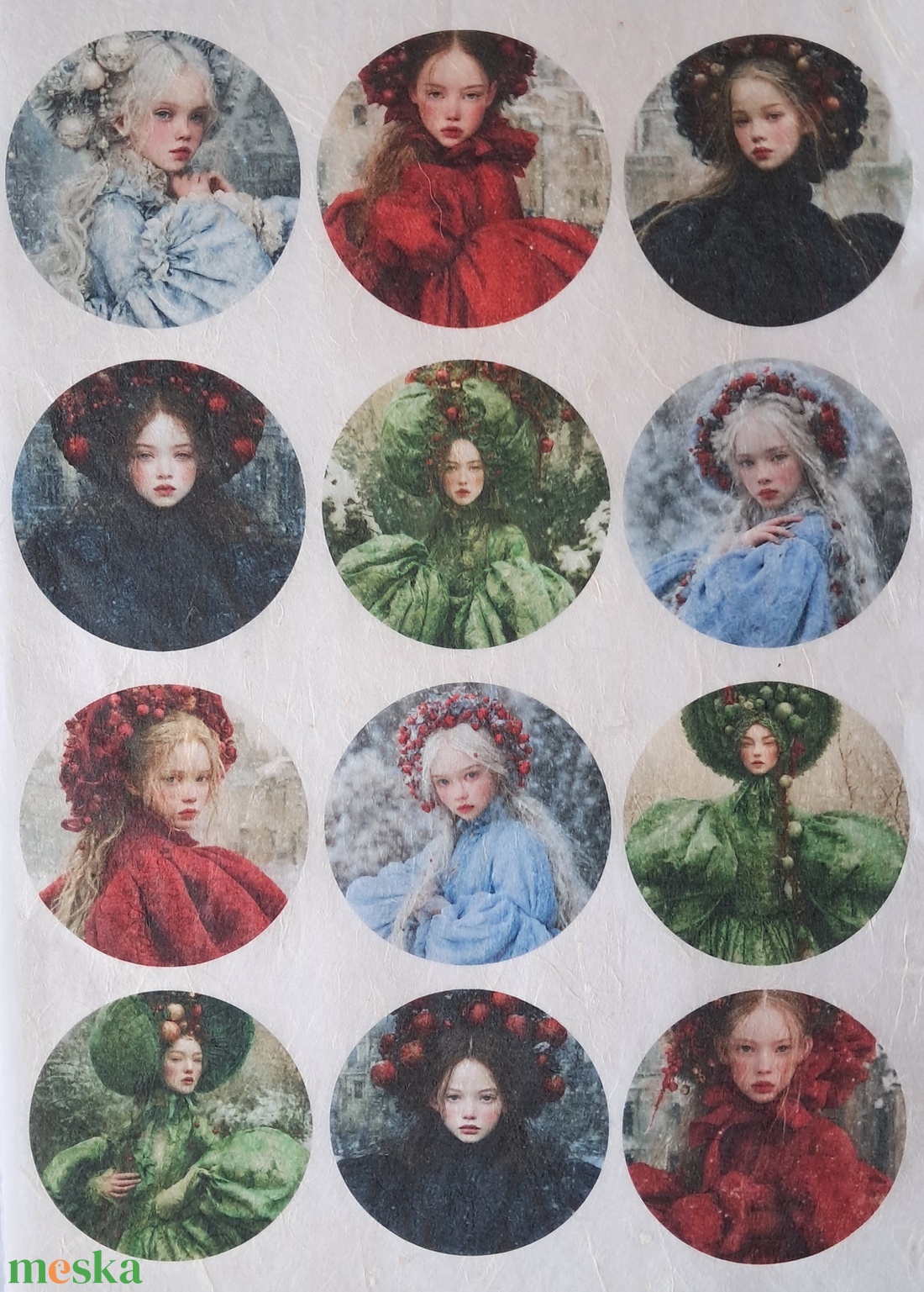 A4-es rizspapír  Hiver Elegant (B) � Fantasy-figurák rizspapíron, A4-es decoupage rizspapír - kellékek & szerszámok - papír - decoupage papír - Meska.hu