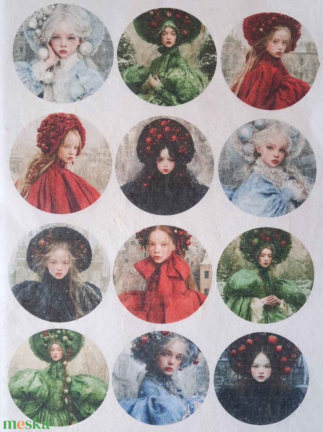 A4-es rizspapír  Hiver Elegant (A) � Fantasy-figurák rizspapíron, A4-es decoupage rizspapír - kellékek & szerszámok - papír - decoupage papír - Meska.hu