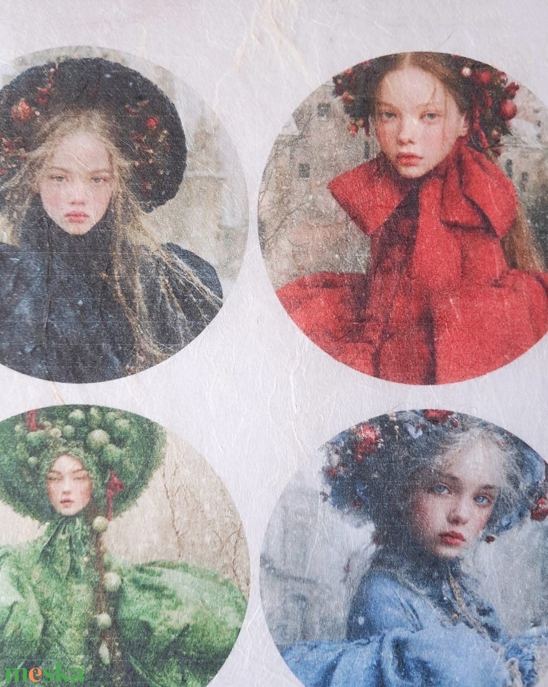 A4-es rizspapír  Hiver Elegant (A) � Fantasy-figurák rizspapíron, A4-es decoupage rizspapír - kellékek & szerszámok - papír - decoupage papír - Meska.hu