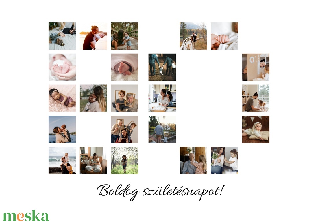 Szülinapi fotókollázs számformában - otthon & életmód - dekoráció - kép & falikép - mozaik kép - Meska.hu