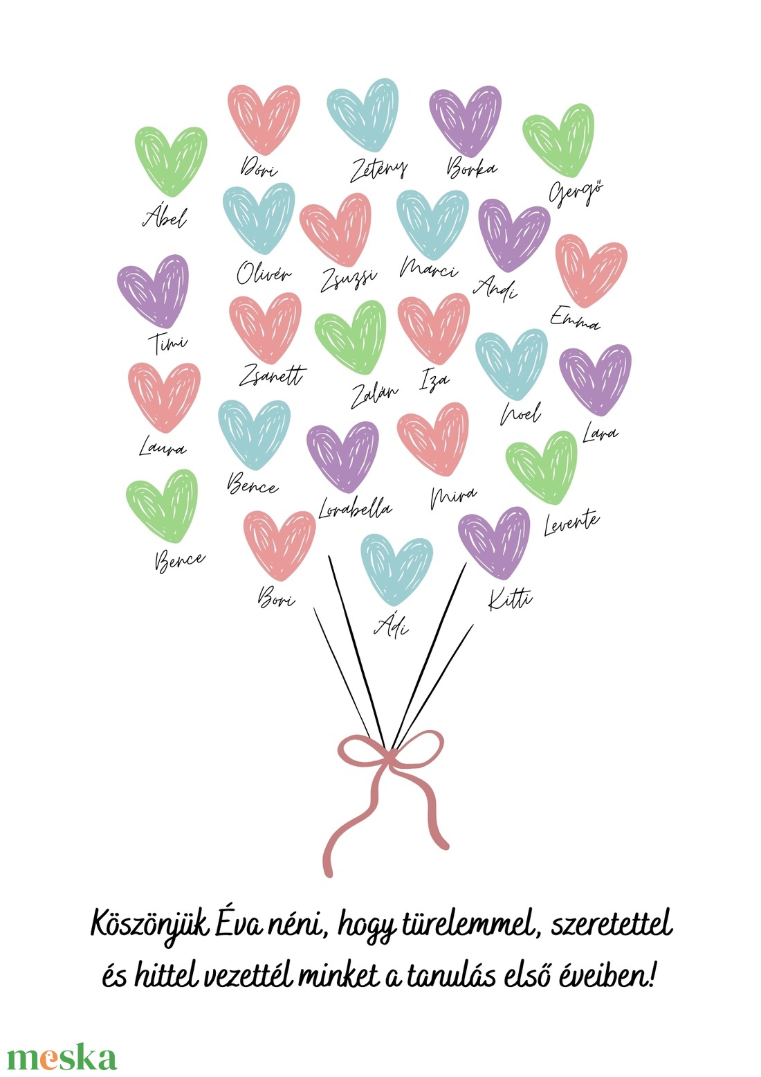 Köszönőposzter tanítónéniknek, óvónéniknek, bölcsis nevelőknek  - esküvő - emlék & ajándék - köszönőajándék - Meska.hu