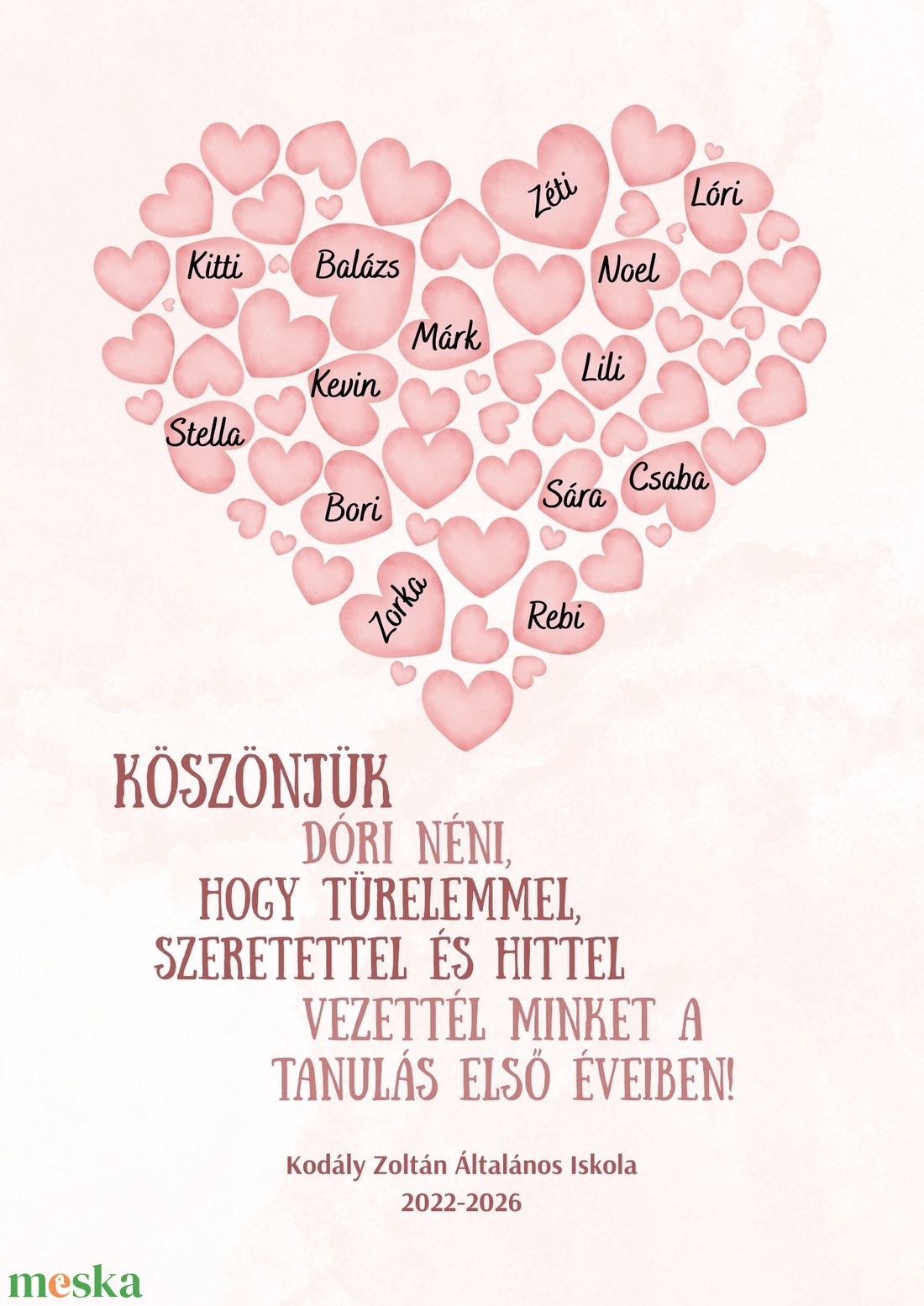 Köszönőposzter tanítónéniknek, óvónéniknek, bölcsis nevelőknek  - esküvő - emlék & ajándék - köszönőajándék - Meska.hu