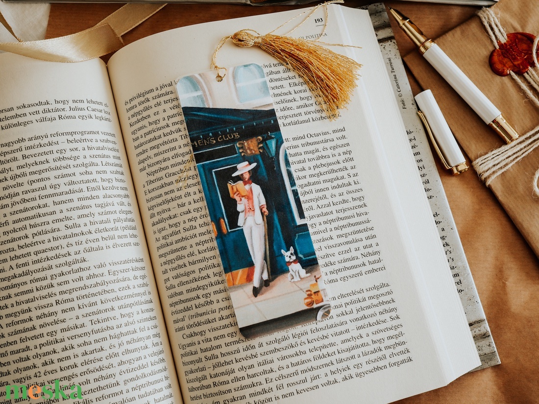 Könyvjelző - Gentlemen's Book Club, Elegáns Könyvjelző Úriembereknek - könyv & zene - könyvjelző - Meska.hu