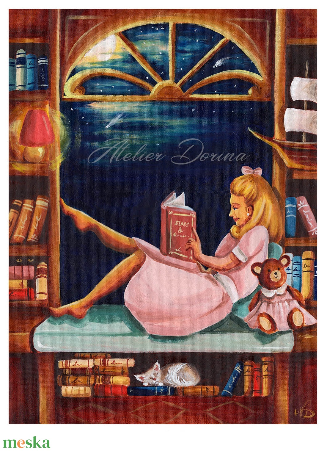 Művészi Nyomat - Esti Olvasás - művészet - grafika & illusztráció - művészi nyomat - Meska.hu Művészi Nyomat - Esti Olvasás - művészet - grafika & illusztráció - művészi nyomat - Meska.hu