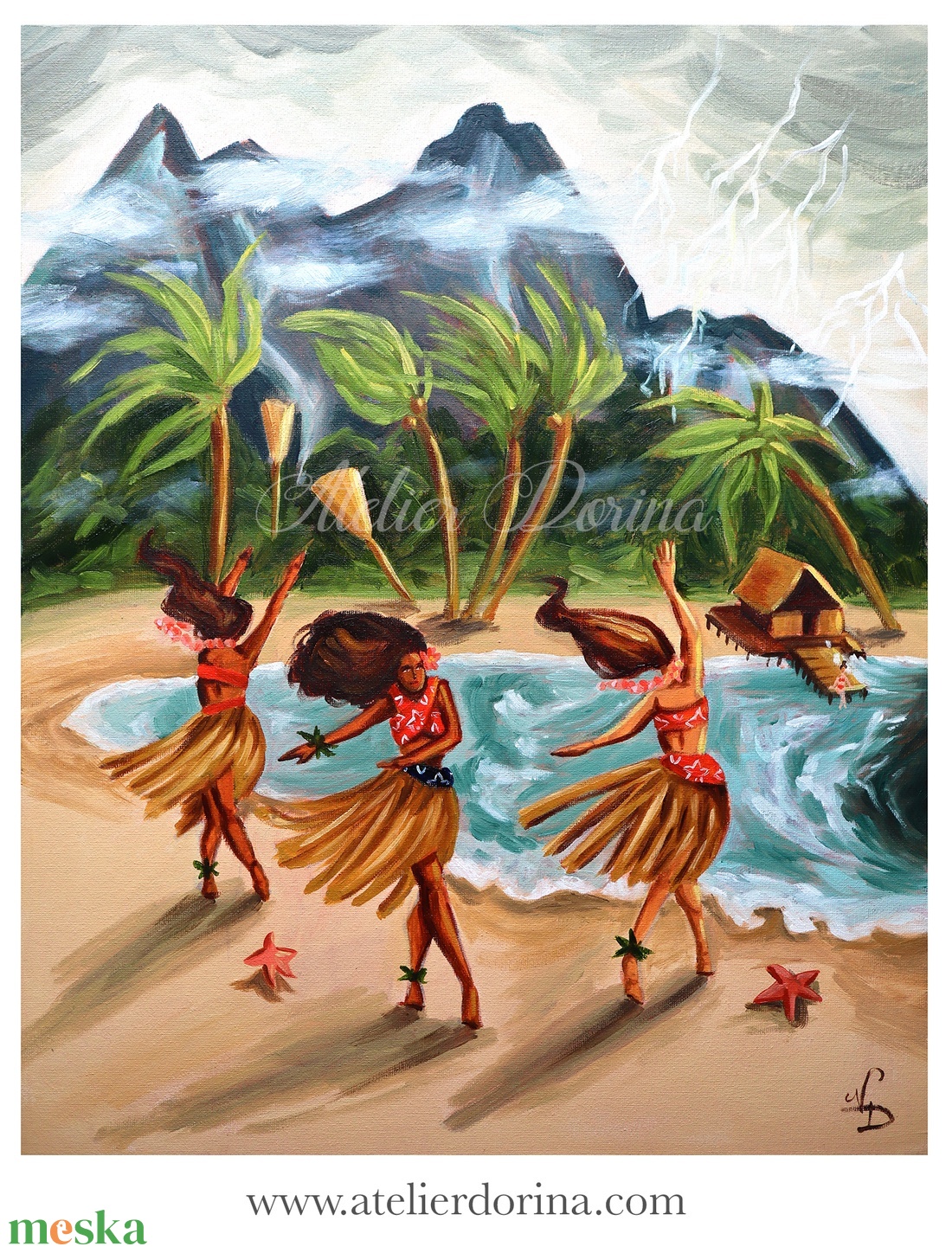 Művészi Nyomat - Esőhozók, Hawaii, Trópusi táj - művészet - grafika & illusztráció - művészi nyomat - Meska.hu