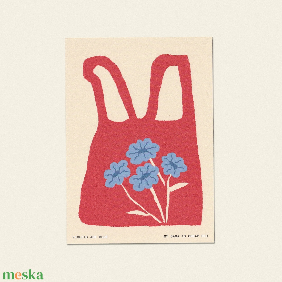 Piros szatyor � 'The Bag I Dreamed' sorozatból / Illusztrált nyomat - művészet - grafika & illusztráció - művészi nyomat - Meska.hu
