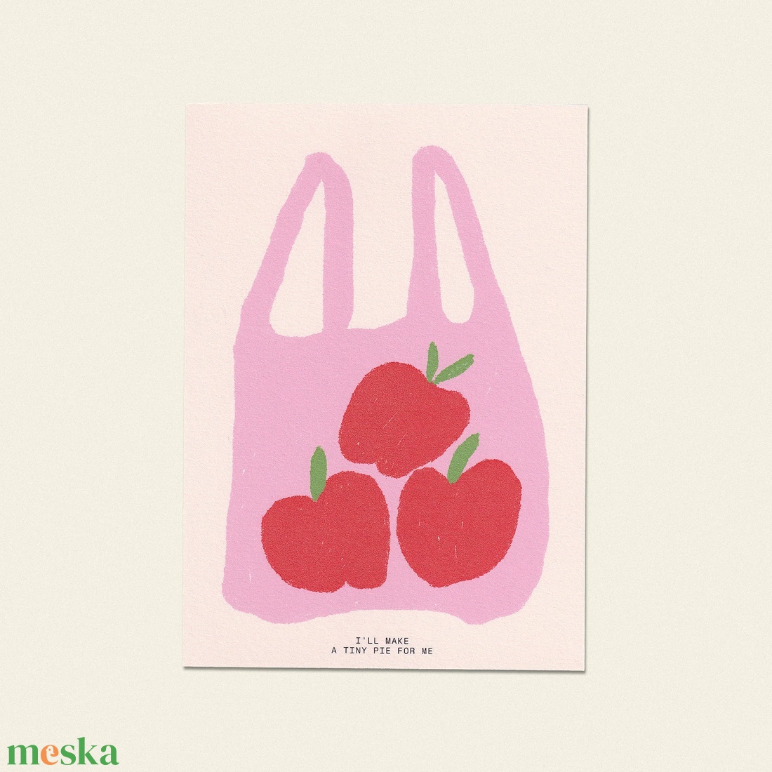 Rózsaszín szatyor � 'The Bag I Dreamed' sorozatból / Illusztrált nyomat - művészet - grafika & illusztráció - művészi nyomat - Meska.hu