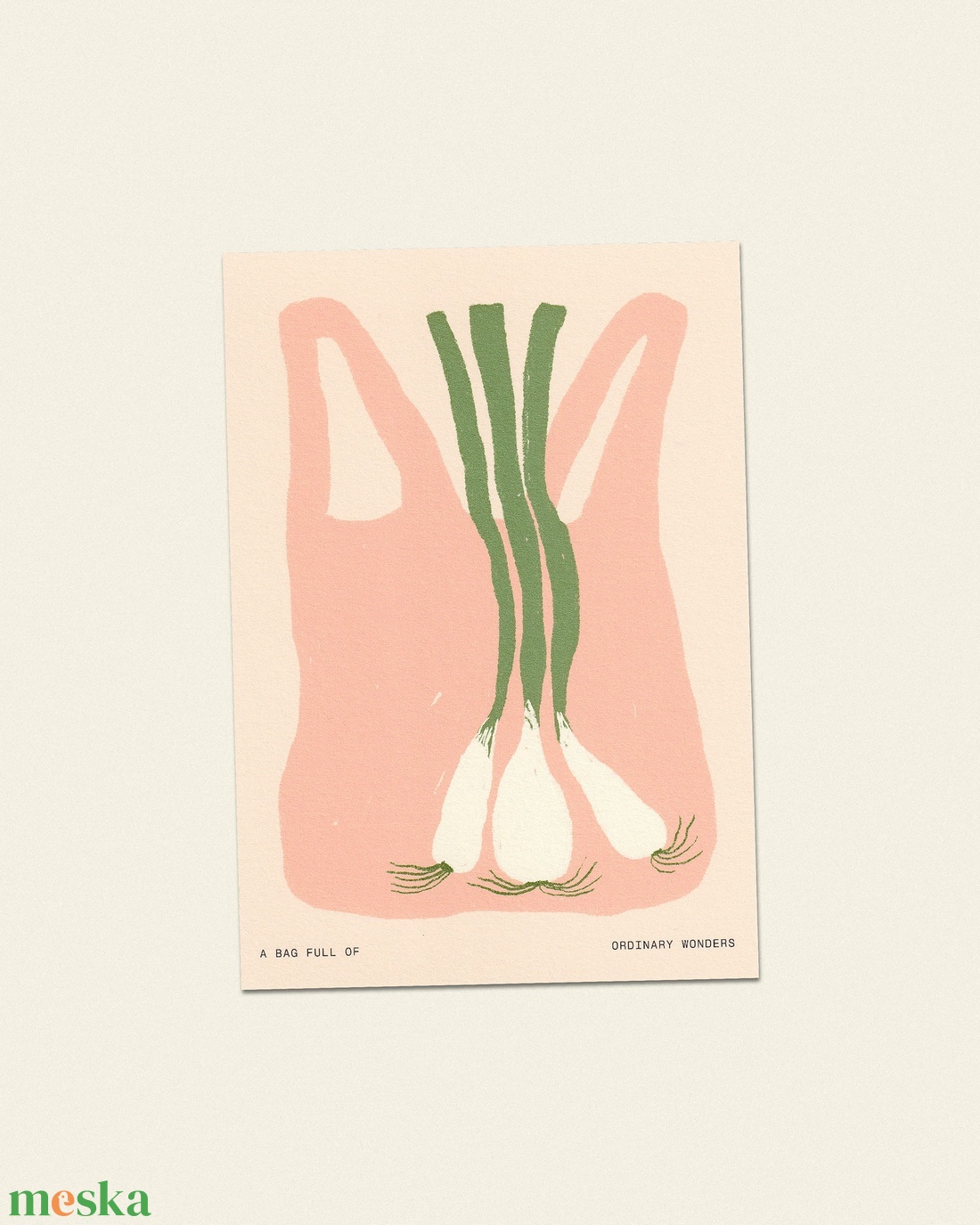 Zöldhagyma szatyor � 'Tiny Garden' sorozatból / Illusztrált nyomat - művészet - grafika & illusztráció - művészi nyomat - Meska.hu