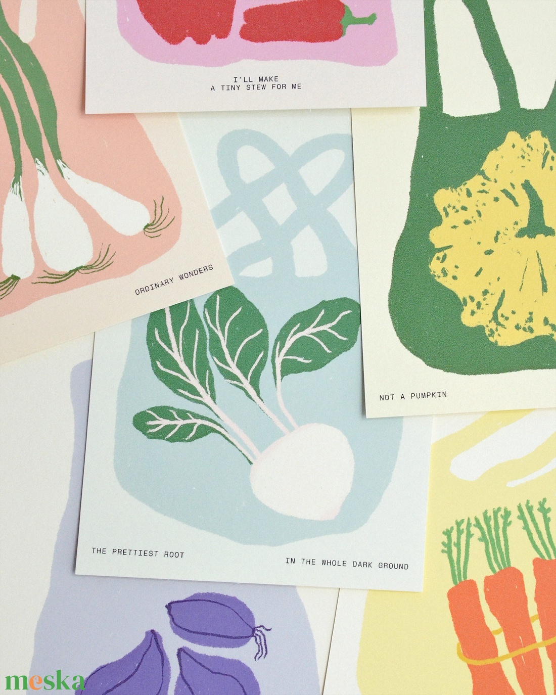 Zöldhagyma szatyor � 'Tiny Garden' sorozatból / Illusztrált nyomat - művészet - grafika & illusztráció - művészi nyomat - Meska.hu