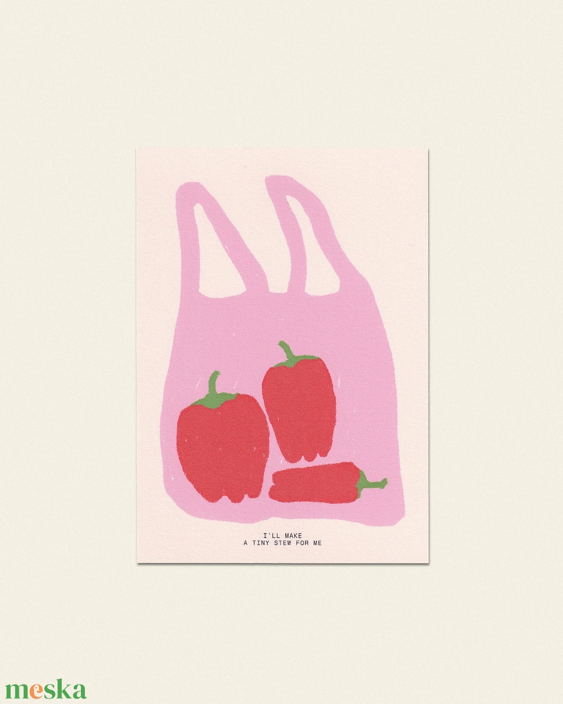 Paprika szatyor � 'Tiny Garden' sorozatból / Illusztrált nyomat - művészet - grafika & illusztráció - művészi nyomat - Meska.hu