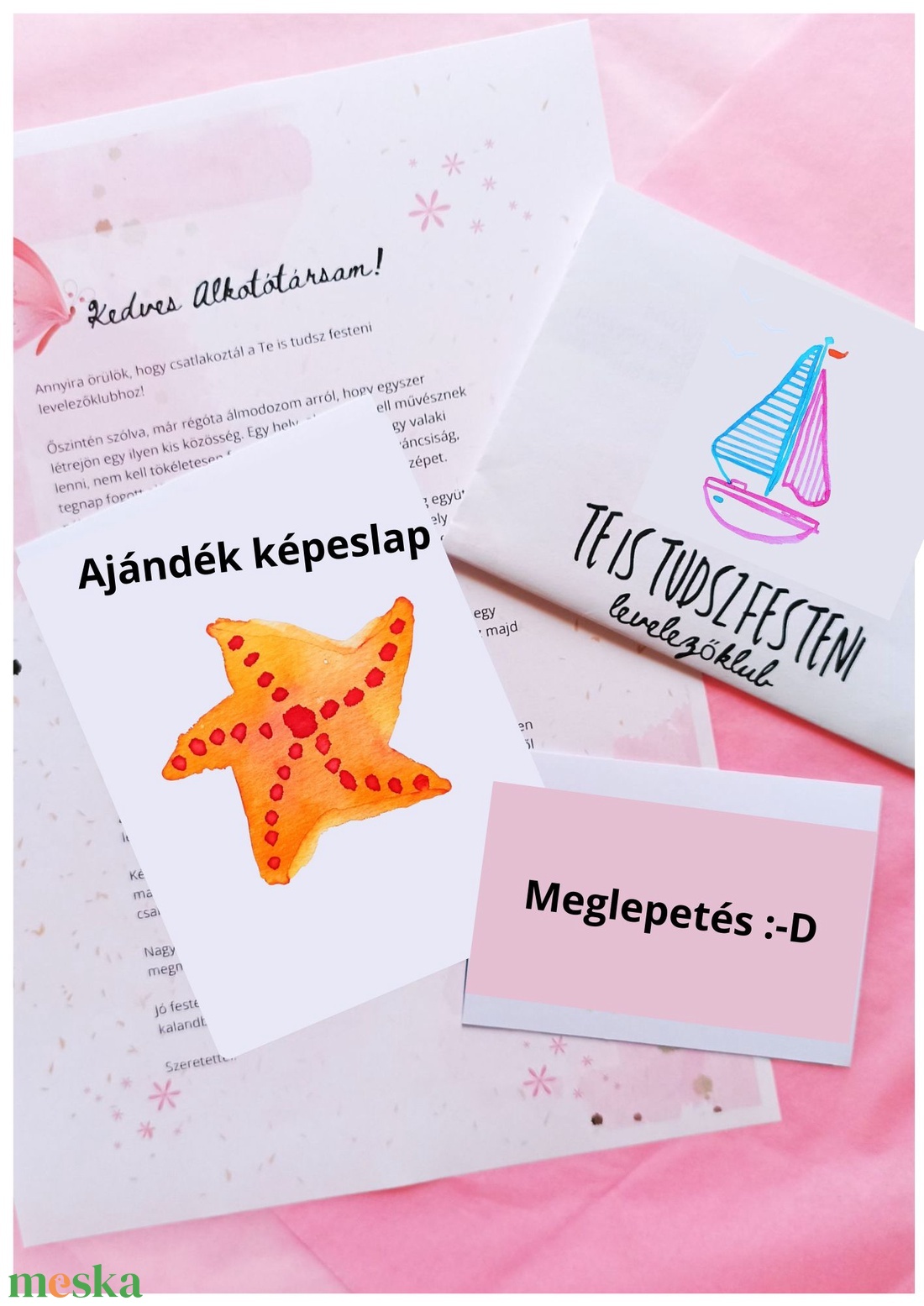 Te is tudsz festeni! - Levélklub - Augusztus - otthon & életmód - papír, írószer - ajándékozás kellékei - képeslap, üdvözlőlap - Meska.hu