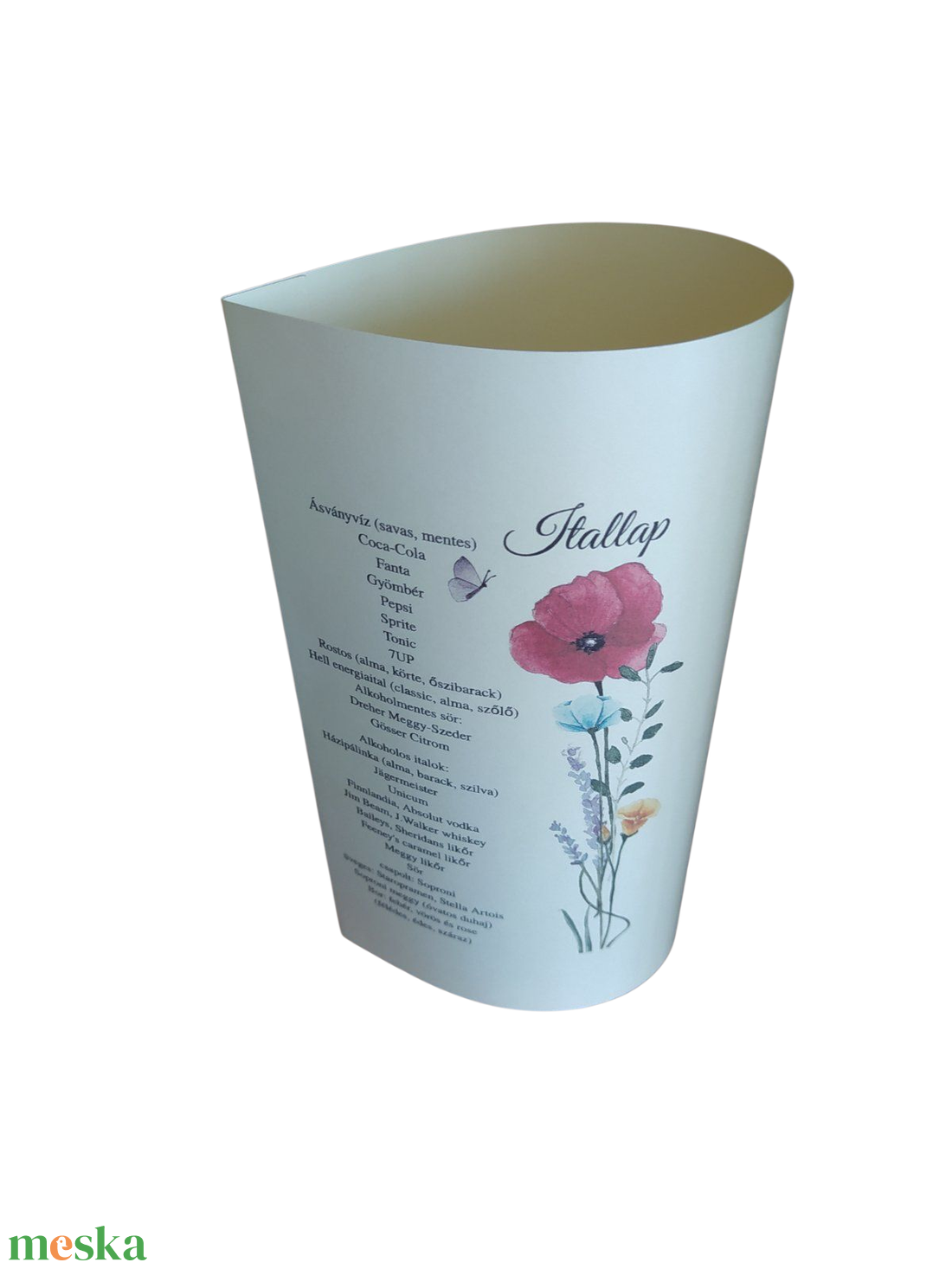 Csepp alakú menükártya - esküvő - dekoráció - tálalás - Meska.hu