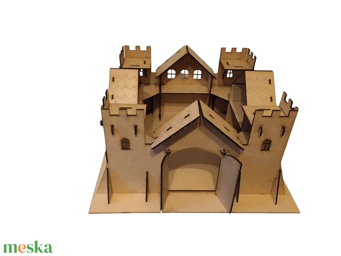 Középkori palota   várudvar játék nyitható kapuval (kastély vagy vár) - játék & sport - baba & babaház - babaház - Meska.hu