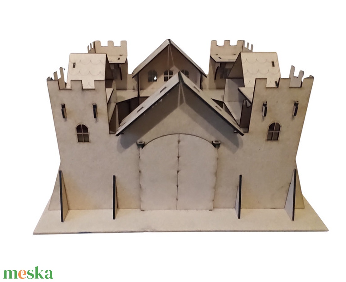 Középkori palota   várudvar játék nyitható kapuval (kastély vagy vár) - játék & sport - baba & babaház - babaház - Meska.hu