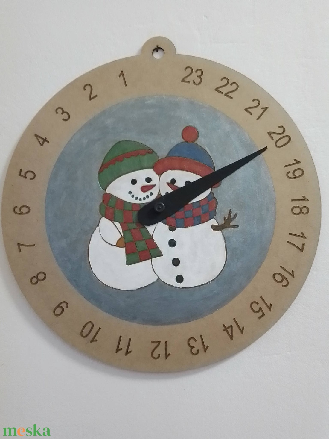 Adventi kalendárium (20 cm) kreatív festhető hóemberes naptár előre rajzolt mintával - karácsony - adventi díszek - adventi naptár - Meska.hu