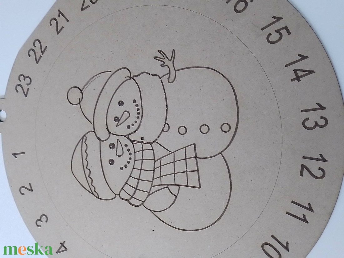 Adventi kalendárium (20 cm) kreatív festhető hóemberes naptár előre rajzolt mintával - karácsony - adventi díszek - adventi naptár - Meska.hu