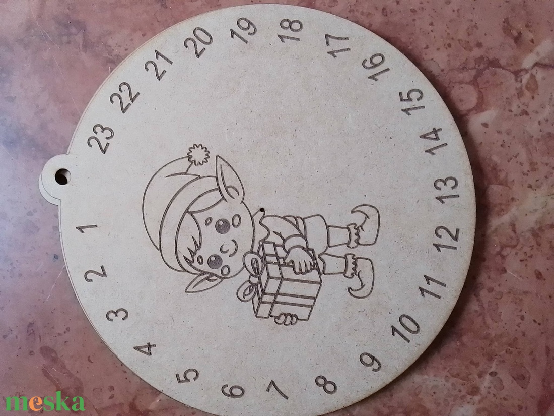 Adventi kalendárium (20 cm) kreatív festhető manó naptár előre rajzolt mintával - karácsony - adventi díszek - adventi naptár - Meska.hu