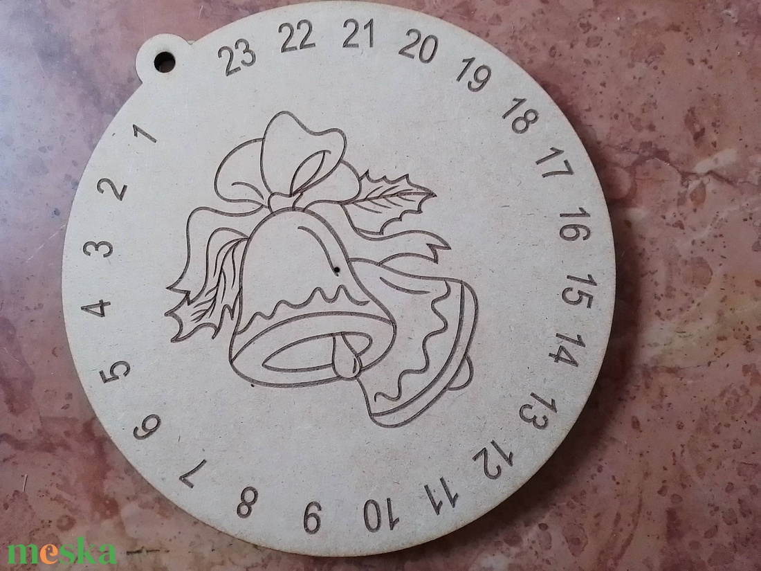 Adventi kalendárium (20 cm) kreatív festhető harang naptár előre rajzolt mintával - karácsony - adventi díszek - adventi naptár - Meska.hu